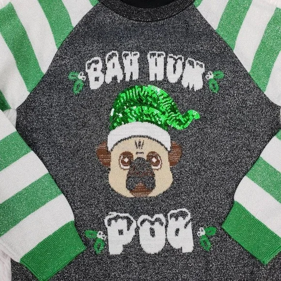 Pug holiday christmas sweater one size - Picture 2 of 11